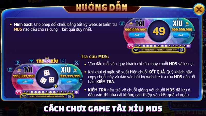 Cách chơi MD5 tài xỉu